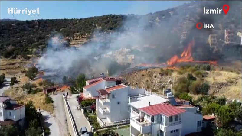 İzmir'de bir yangın da Dikili'de
