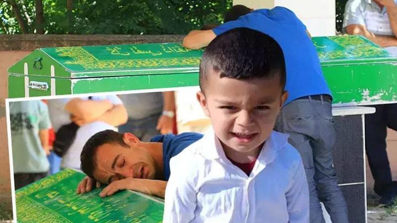 3 yaşındaki oğlunun tabutuna sarılıp gözyaşlarına boğuldu