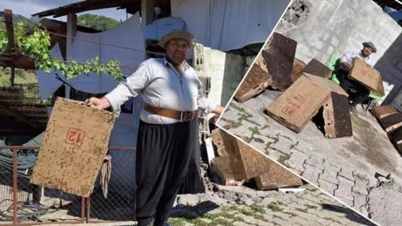 Adana kırsalında, sinek sorununa karşı kendi yöntemiyle binlerce sineği yakaladı
