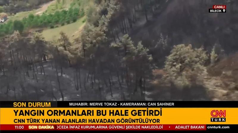 Orman yangınlarında son durum: Yanan alanlar havadan görüntülendi