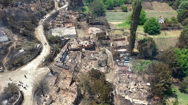 Sakarya ile Bilecik sınırındaki Köprücek köyü, yangında büyük zarar gördü