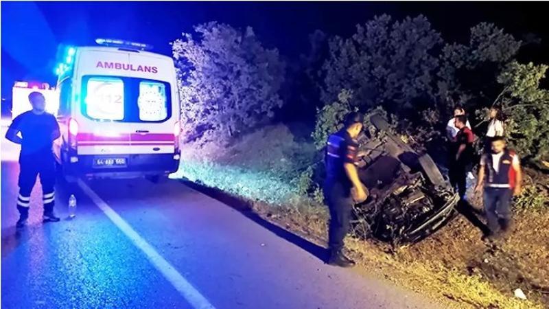 Uşak’ta otomobil şarampole devrildi: 1 ölü, 2 yaralı