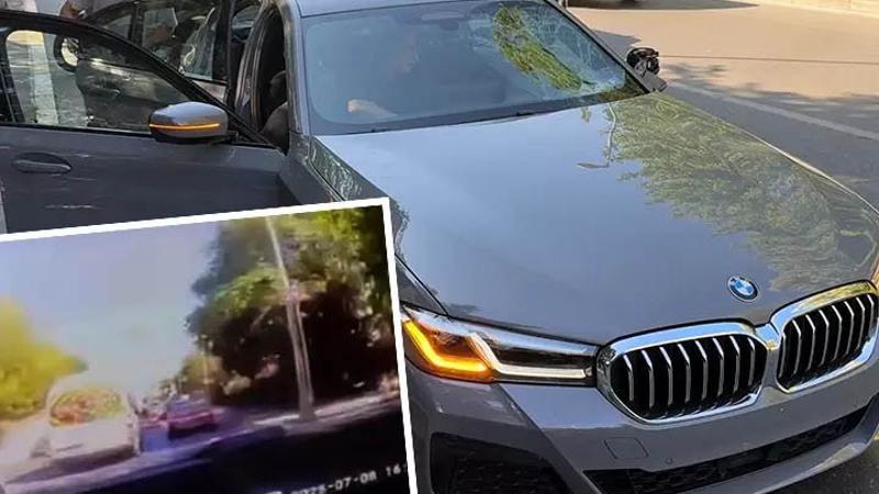 Amerika'dan getirilen otomobil ile trafiğe çıktı, dakikalar sonra yayaya çarptı