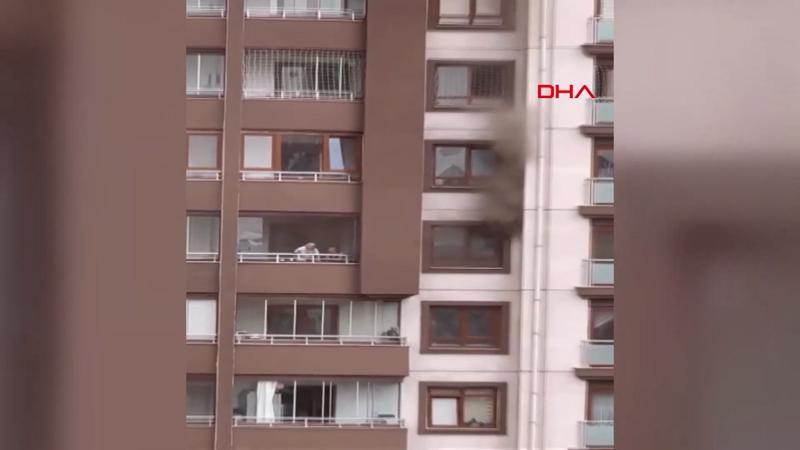 Ankara'nın Keçiören ilçesinde bulunan bir binada yangın!