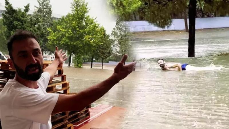 Bulvarda yüzüp sıra dışı bir tepkiye imza attı!