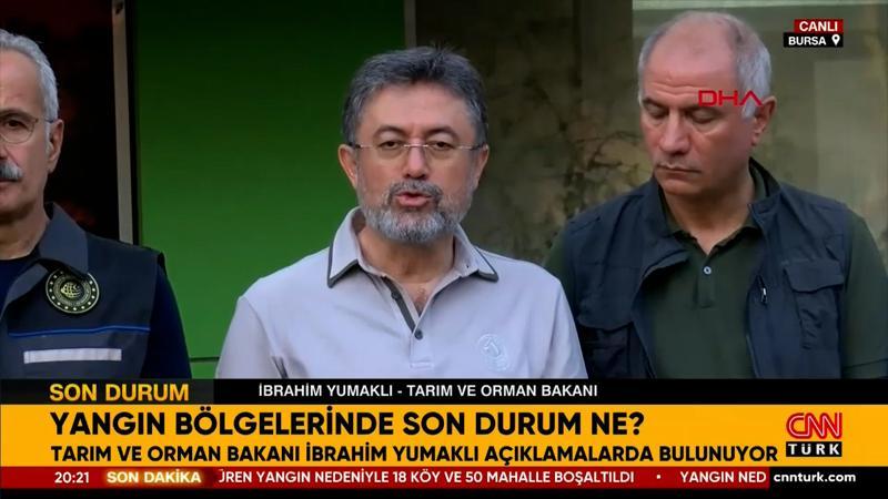 Bakan Yumaklı, orman yangınlarındaki son durumu açıkladı
