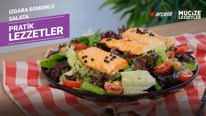 Izgara somonlu salata tarifi | Mucize Lezzetler