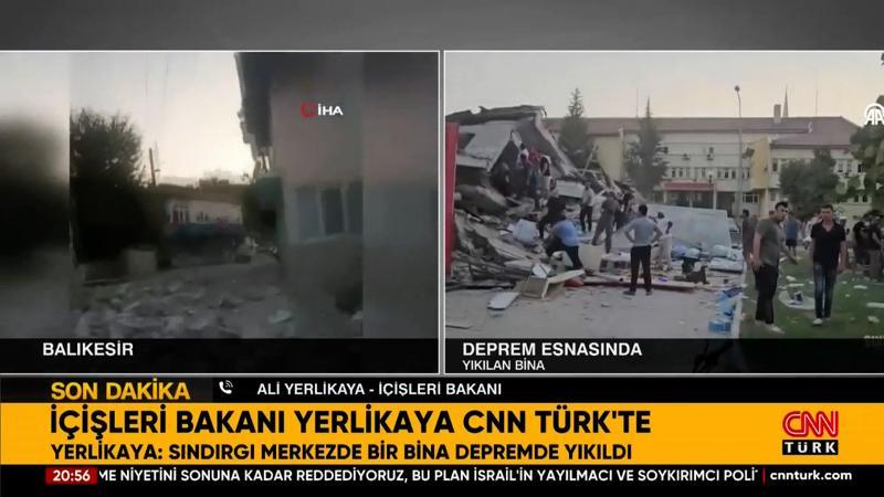İçişleri Bakanı Yerlikaya: Sındırgı'da 1 bina yıkıldı