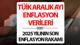 Aralık ayı enflasyon rakamları bugün belli oldu. Aralık ayında Tüketici Fiyat Endeksi (TÜFE) yüzde 0,89 artış gösterdi. Enflasyon beklentisi Aralık ayı içinde açıklanırken gözler bugün açıklanacak olan Türkiye İstatistik Kurumu (TÜİK) açıklamalarına çevrilmişti. TÜİK, Aralık ayı Enflasyon oranı ile bugün 2025 yılının son verilerine imza atmış oldu. Bu rakamlar, emekli ve memur maaşı üzerinde de belirleyici olacak. Bu nedenle milyonlarca memur ve emeklinin gözü, Türkiye İstatistik Kurumu (TÜİK) t