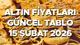 ALTIN FİYATLARI SON DURUM 15 ŞUBAT 2026 (GÜNCEL TABLO) || Hafta sonu gram altın, çeyrek altın, ONS altın ne kadar, kaç TL ediyor? 