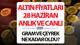 Bugün altın fiyatları gram altın, çeyrek altın, yarım altın ve tam altın 28 Haziran 2026 Pazar günü Kapalıçarşı'da anlık ve canlı ekonomi grafiklerinde takip ediliyor. Faizlerin uzun bir süre yüksek kalabileceği endişeleri, güçlenen dolar ve Fed'in bağımsızlığına yönelik azalan soru işaretleriyle altının ons fiyatı, Kasım 2025'ten bu yana ilk kez 4 bin doların altına sarktı. Altının onsu haftayı yüzde 1,8 değer kaybıyla 4 bin 81 dolarda tamamladı. Peki, Bugün 1 gram altın, çeyrek altın, Cumhuriy