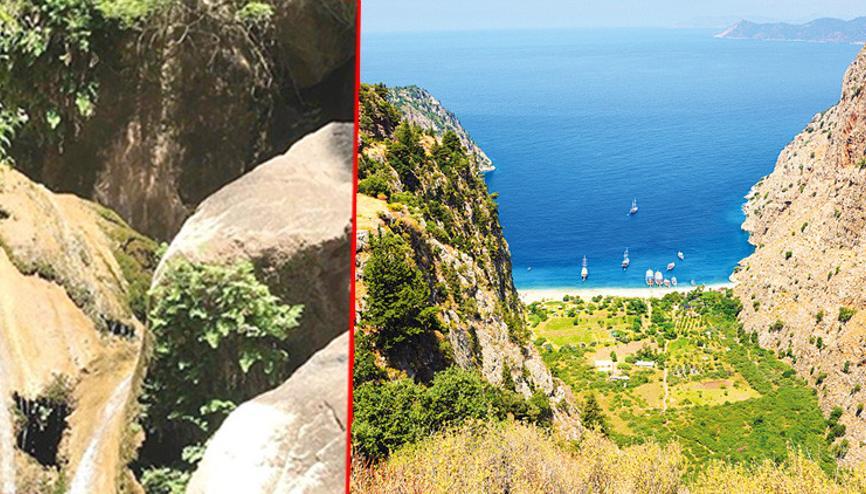 Turizm cenneti Kelebekler Vadisinde tabiat katili hat Şelaleyi kuruttular