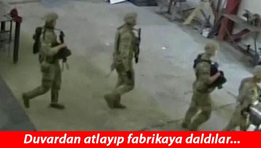 Şoke eden anlar... Tatbikat yaparken fabrikayı bastılar