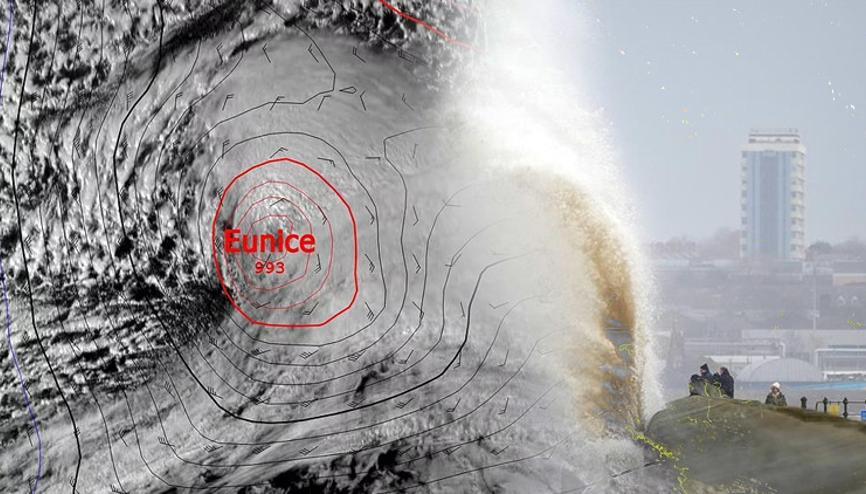 İngilterede  Eunice alarmı 30 yıldır böylesi görülmedi...