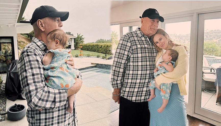 Ünlü oyuncu amansız hastalığın pençesine düşmüştü: Bruce Willis’ten torunuyla ilk poz geldi