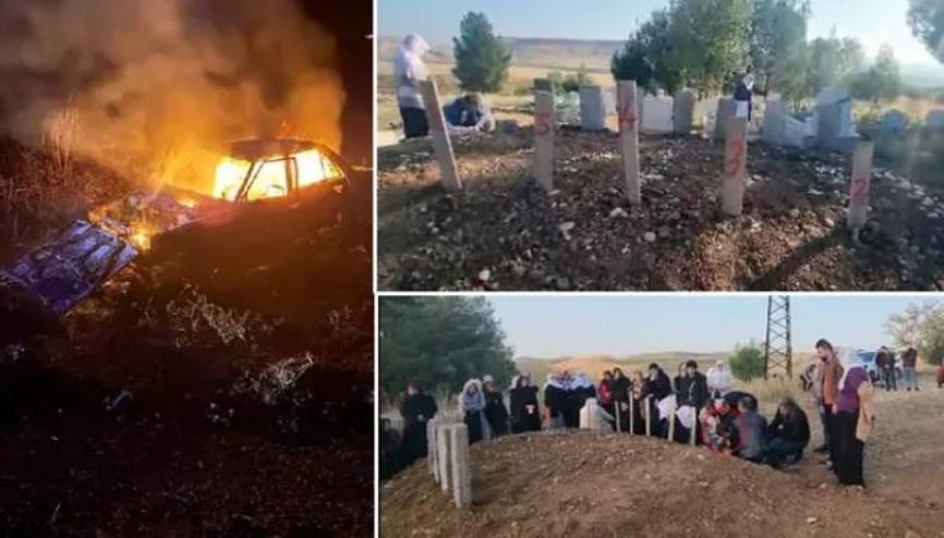 Siirtte, kazada alev alan otomobilde hayatını kaybeden anne ve 5 çocuğu, yan yana toprağa verildi Siirtte, kazada alev alan otomobilde hayatını kaybeden anne ve 5 çocuğu, yan yana toprağa verildi