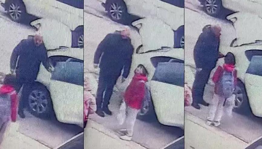 Saniye saniye çocuk kaçırma girişimi kamerada Saniye saniye çocuk kaçırma girişimi kamerada