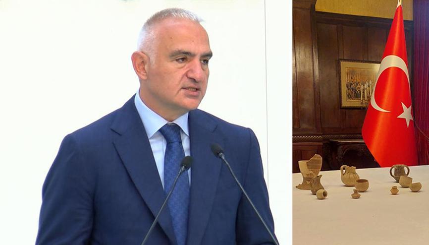 Bakan Ersoy: Ülkemizden kaçırılan eserleri ait olduğu topraklara geri getirmeye devam ediyoruz