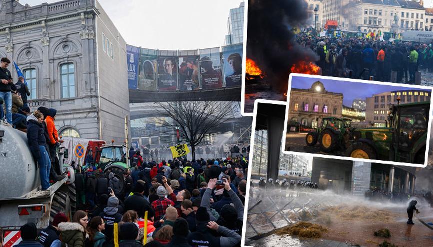 Avrupanın kalbine 1200 traktörle girdiler, AP binası kuşatıldı Ursula biz buradayız