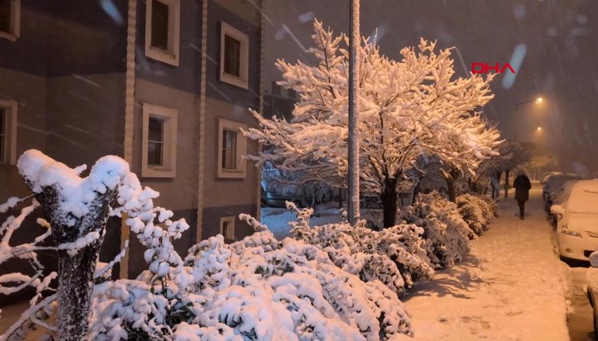 Edirne Keşan’da kar yağışı