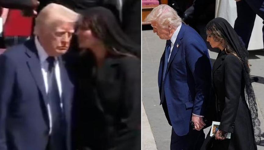 Papanın cenaze töreninde Melania Trumpın müdahalesi krizi önledi Papanın cenaze töreninde Melania Trumpın müdahalesi krizi önledi