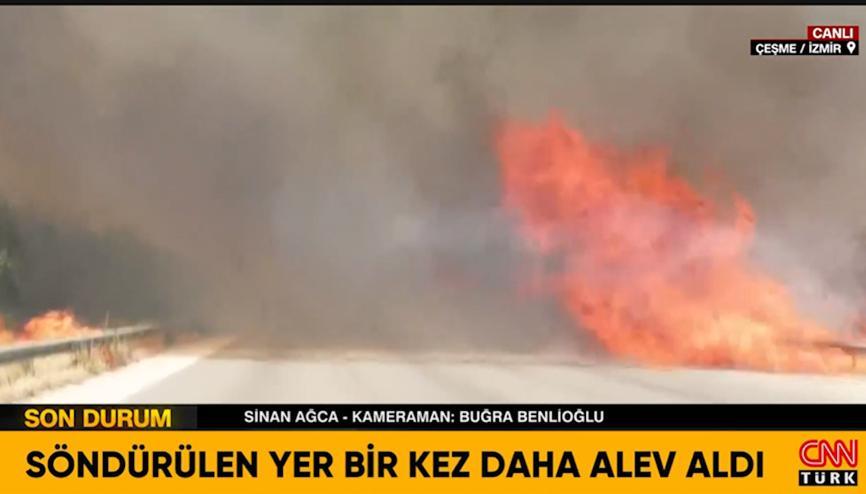 Alevler İzmir Çeşmede ilerliyor Alevler İzmir Çeşmede ilerliyor