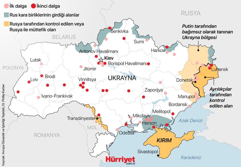 Rusya Ukrayna Savaşının Haritası! Nerelerde çatışma Yaşanıyor? - En Son ...