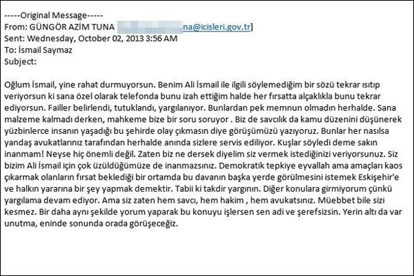 Eskişehir Valisi: O maili ben yazmadım