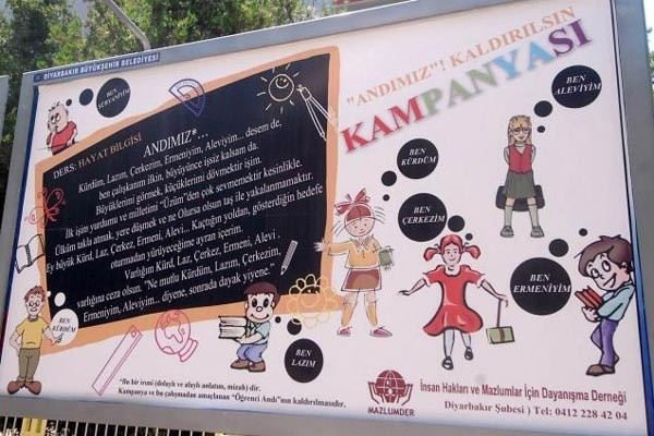 Mazlum- Der tarafından hazırlandı, Diyarbakırda asıldı