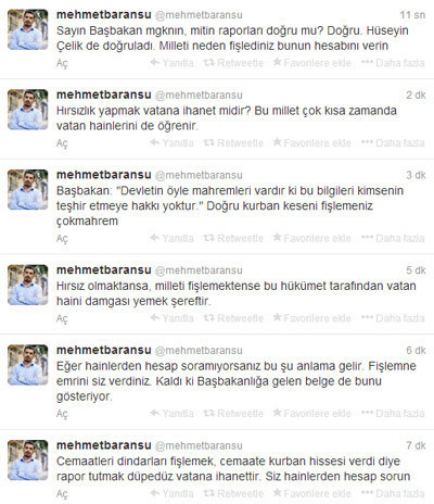 Baransudan Başbakana yanıt