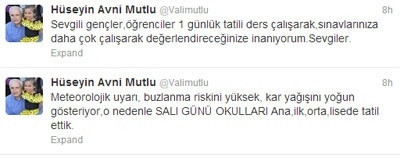 Öğrencilerden Valiye tweet yağmuru