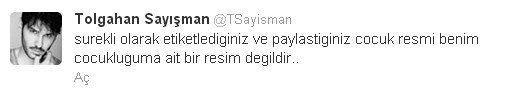 O çocuk ben değilim