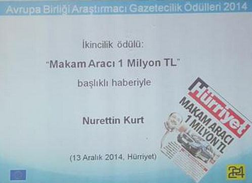 Hürriyete AB gazetecilik ödülü