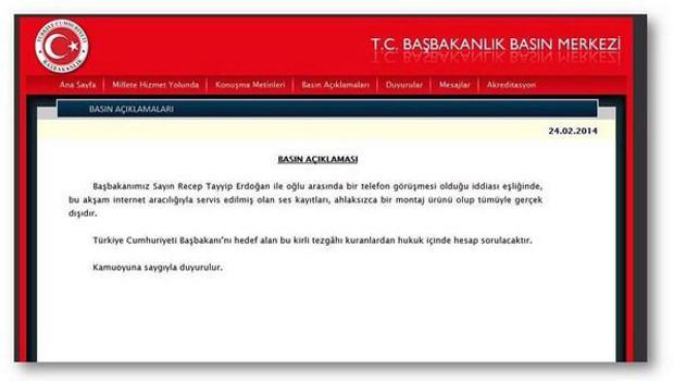 Başbakanlıktan ses kaydına yalanlama