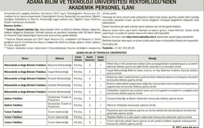 Önce aday sonra ilan