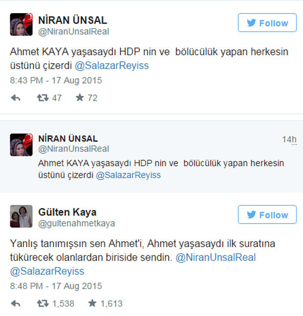 Gülten Kaya’dan Niran Ünsal açıklaması