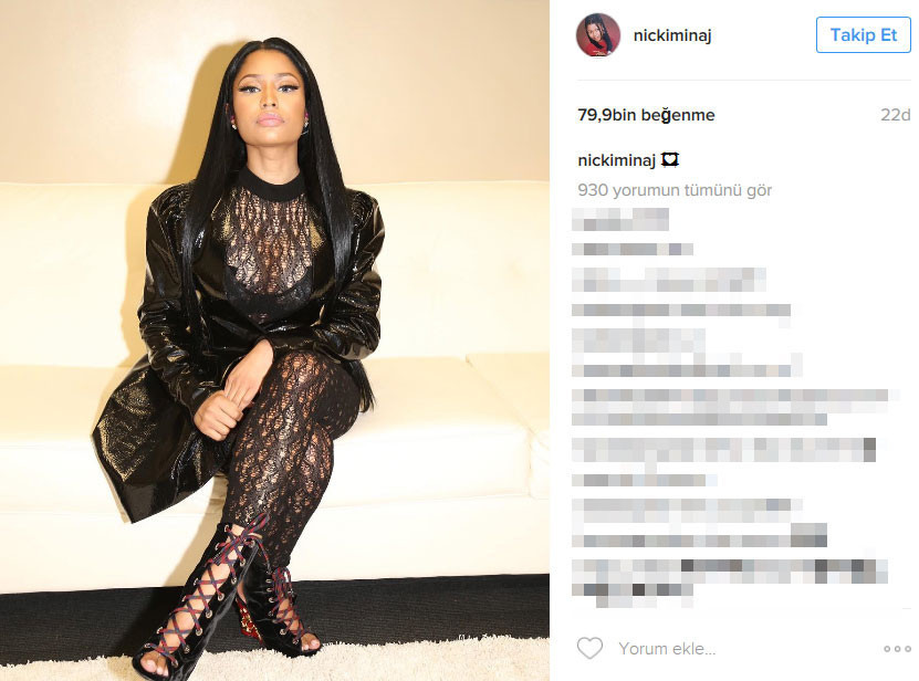 Nicki Minaj, Tidal’ın gecesinde giydiği kıyafetle olay oldu