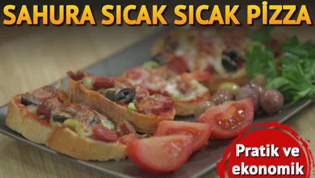 Bayat ekmekten kolay pizza tarifi