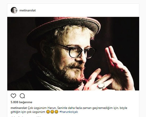 Ünlü isimlerden Harun Kolçaka veda