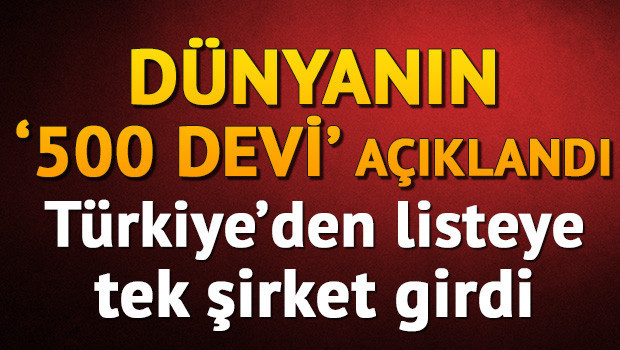 Dünyanın 500 devi açıklandı İşte Türkiyeden listeye giren tek şirket Dünyanın 500 devi açıklandı İşte Türkiyeden listeye giren tek şirket
