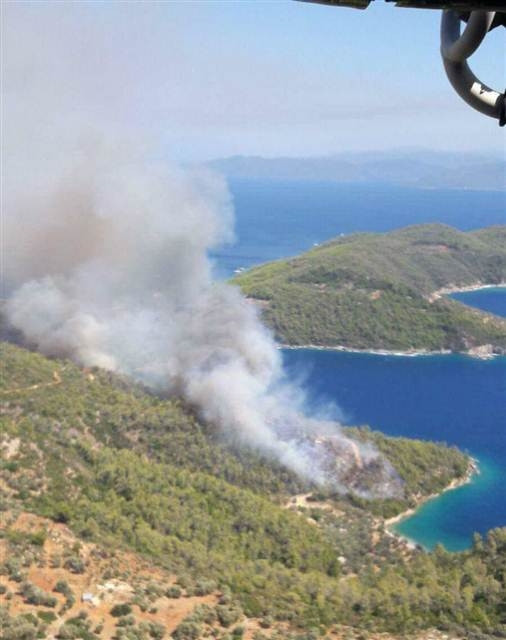 Akbükte orman yangını