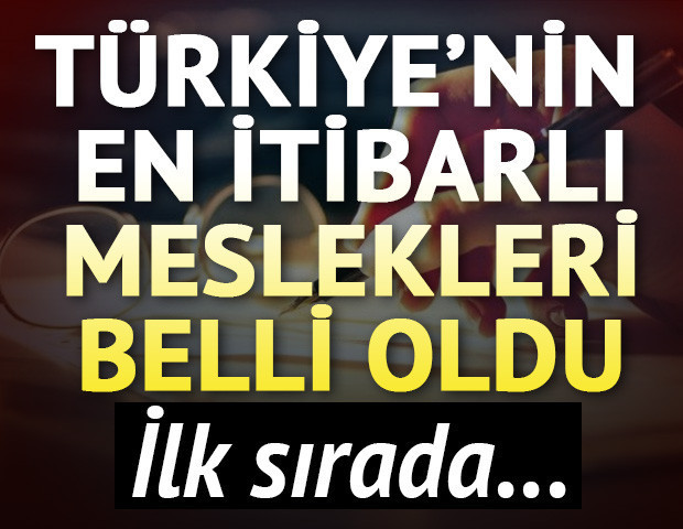 Türkiyenin en itibarlı meslekleri belli oldu