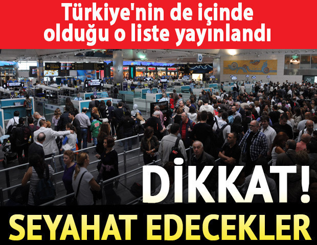 Seyahat edecekler dikkat Türkiyenin de içinde olduğu o liste yayınlandı...