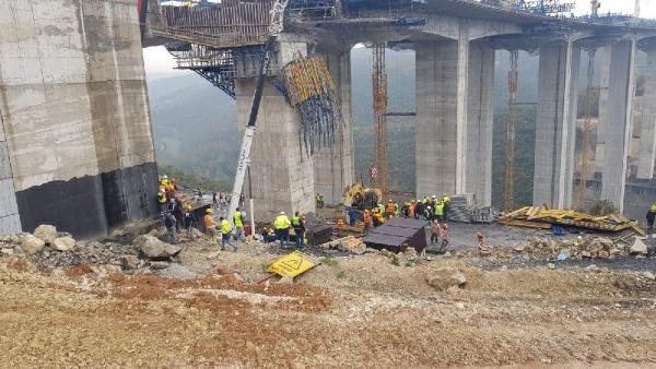 Viyadük çalışmasında feci olay