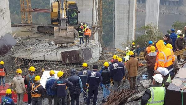 Viyadük çalışmasında feci olay