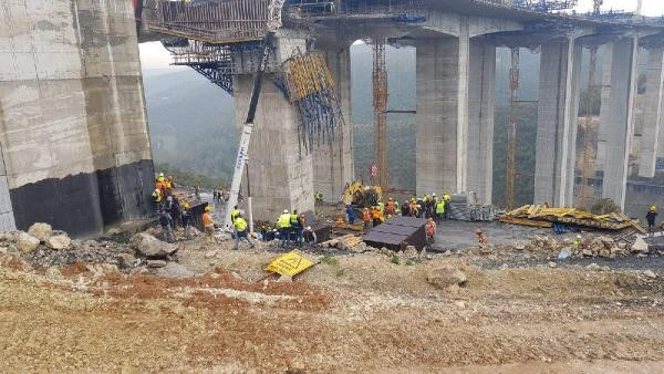 Viyadük çalışmasında feci olay