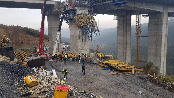 Viyadük çalışmasında feci olay