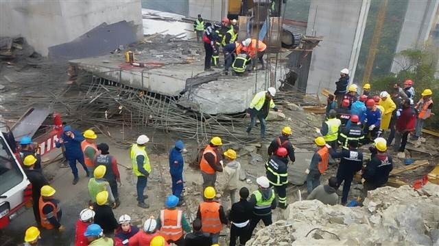 Viyadük çalışmasında feci olay