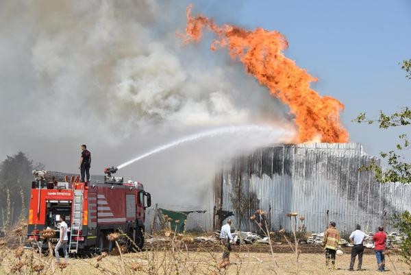 İzmirde palet fabrikasında yangın