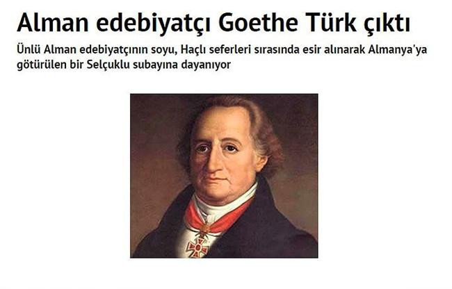 Goethe bile Türk